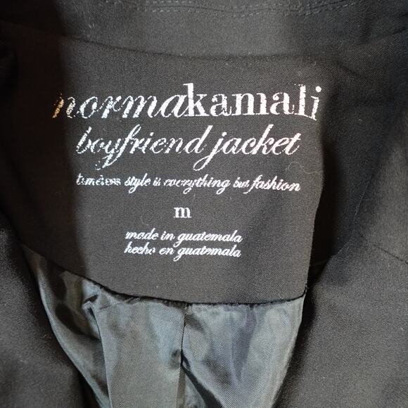 Norma Kamali Blazer Womens Medium Boyfriend Jacket One Button Minimalist Classic - Picture 2 of 10